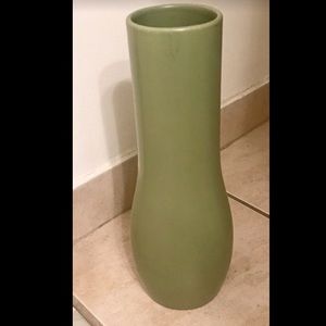 EARLY POTTERY BARN Avocado Green Vase. Very Retro!
